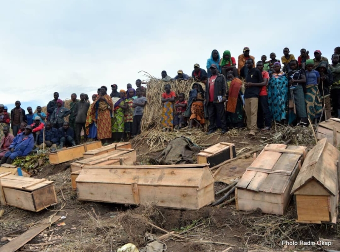 Bukavu : inhumation de 18 victimes de la guerre d’agression