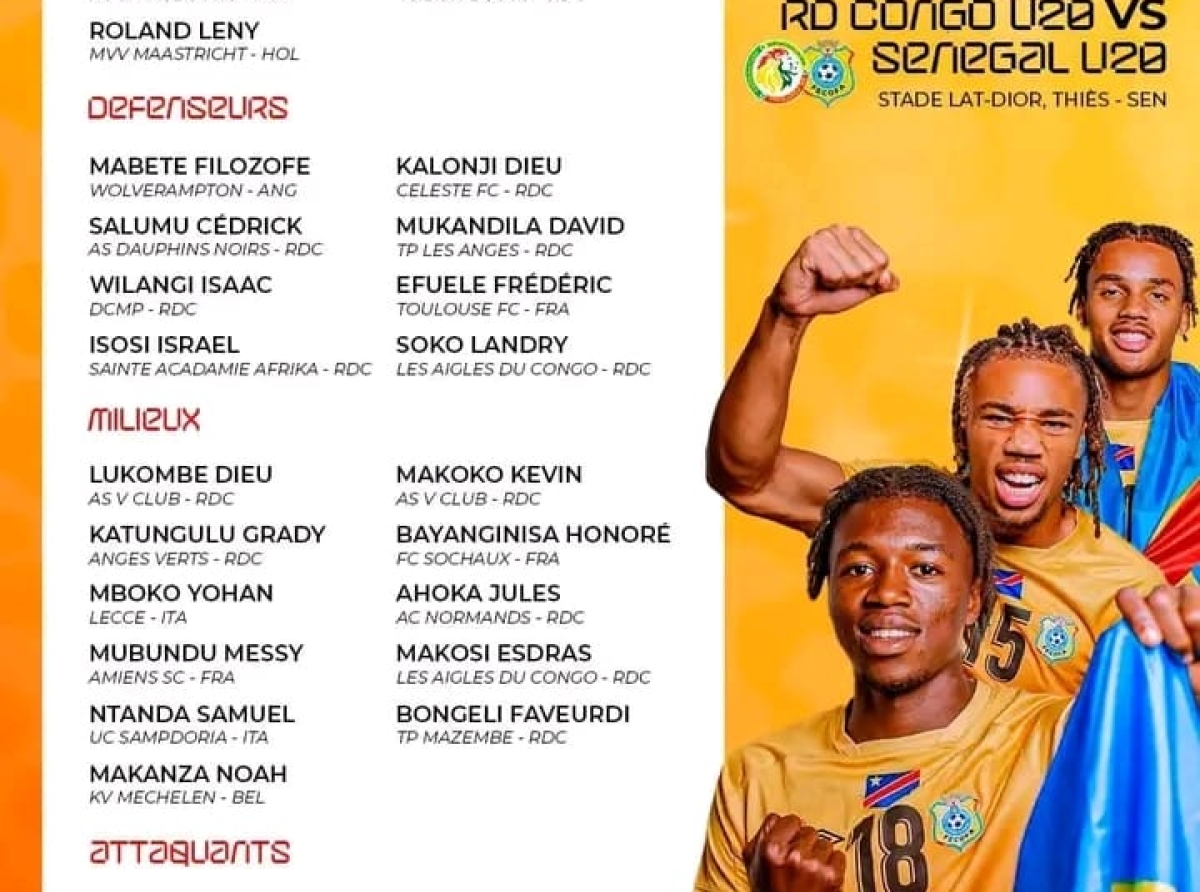 CAN U20 : les Léopards à Thiès pour deux matchs avant la compétition