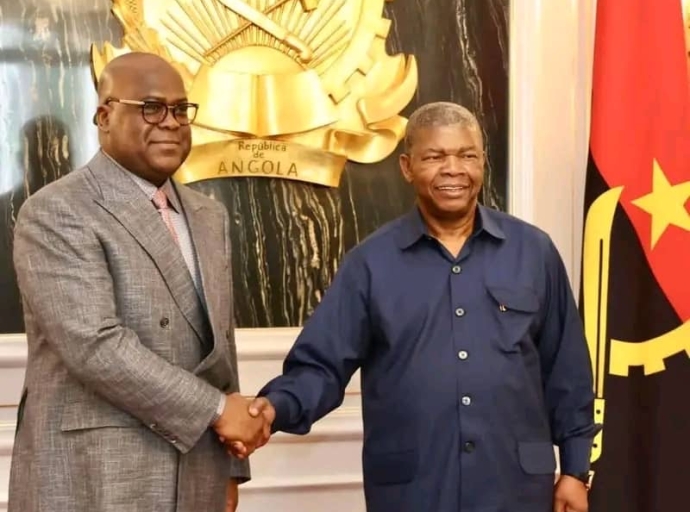 RDC-ANGOLA: FELIX TSHISEKEDI RECU PAR JOAO LOURENÇO A LUANDA