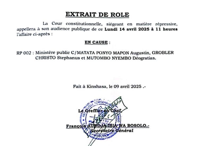 Affaires Bukanga-Lonzo: l'audience fixée ce lundi 14 avril 2024