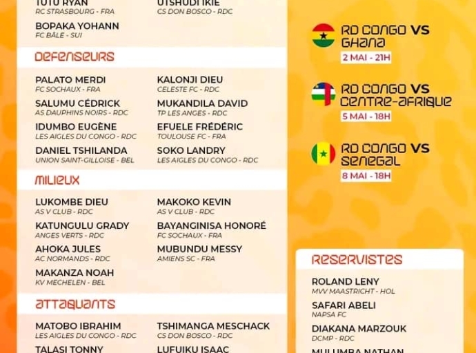 SPORT/CAN U20 LES 24 LÉOPARDEAUX OFFICIELS SONT CONNUS