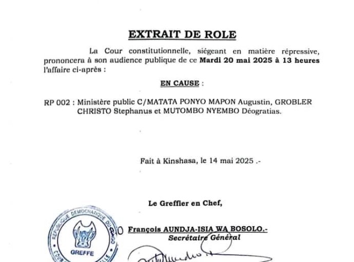AFFAIRE BUKANGA-LONZO: LE VERDICT RENVOYE AU 20 MAI