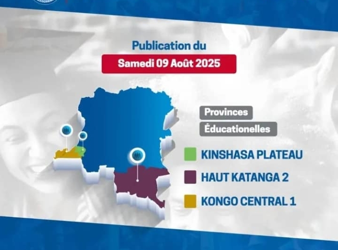 EXETAT 2025 : KINSHASA PLATEAU, HAUT-KATANGA 2 ET KONGO CENTRAL 1 A L'HONNEUR