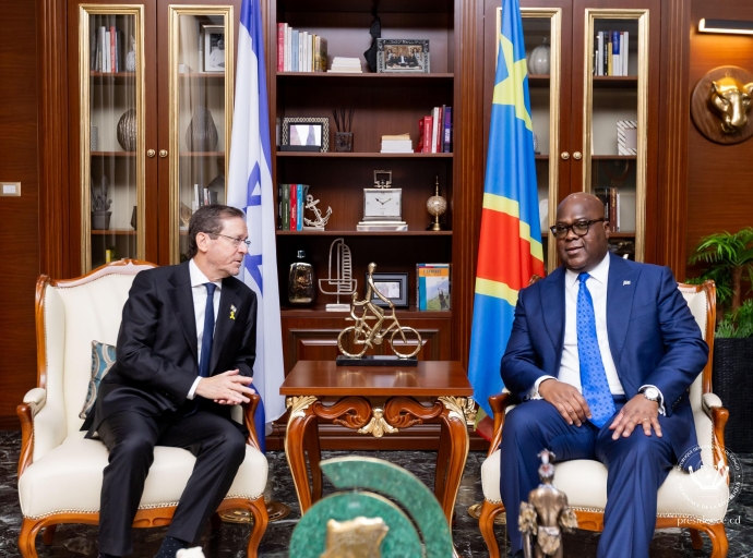 Rdc/Israël : Visite historique du président de l'état d'Israël Isaac Herzog à Kinshasa 