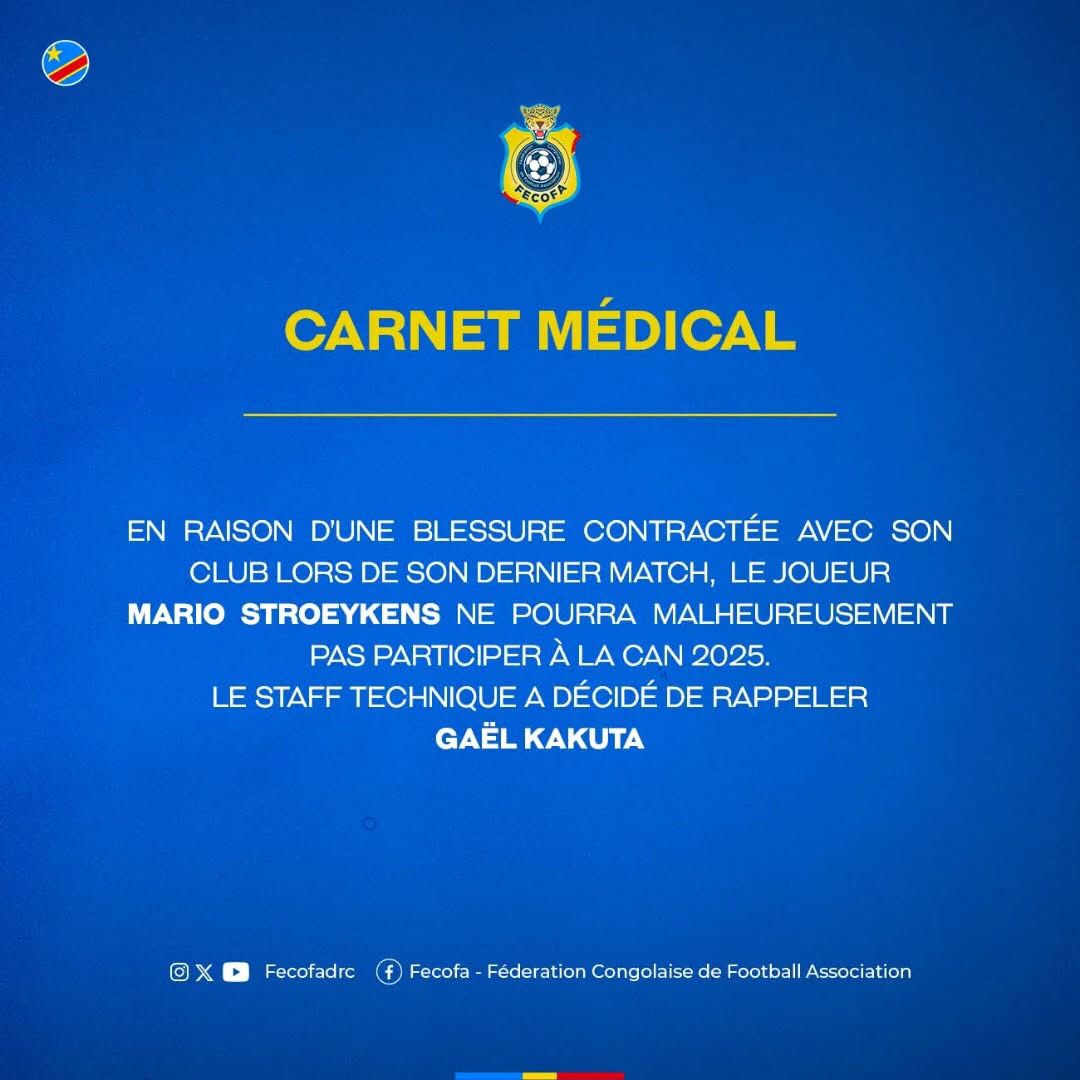 CAN 2025 : Gaël Kakuta de retour chez les Léopards