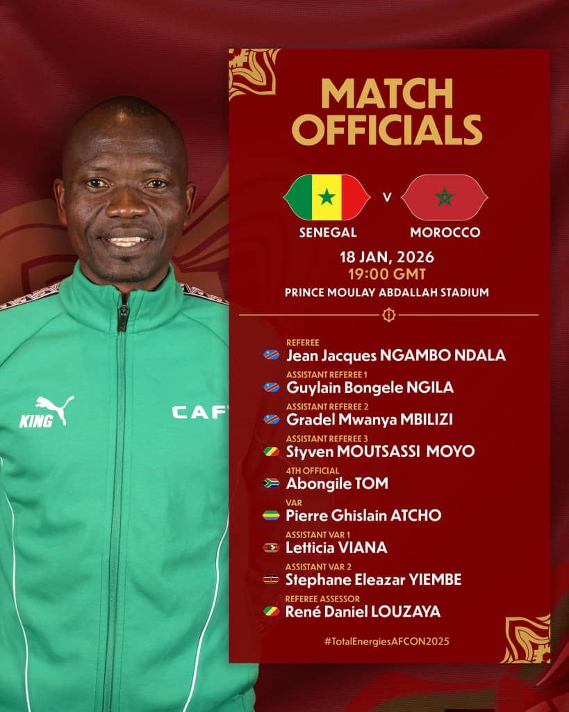 CAN 2025 : des arbitres congolais pour la finale Sénégal–Maroc