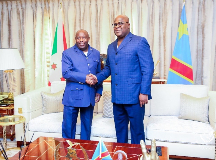 Félix Tshisekedi félicite Évariste Ndayishimiye pour sa présidence de l’Union africaine