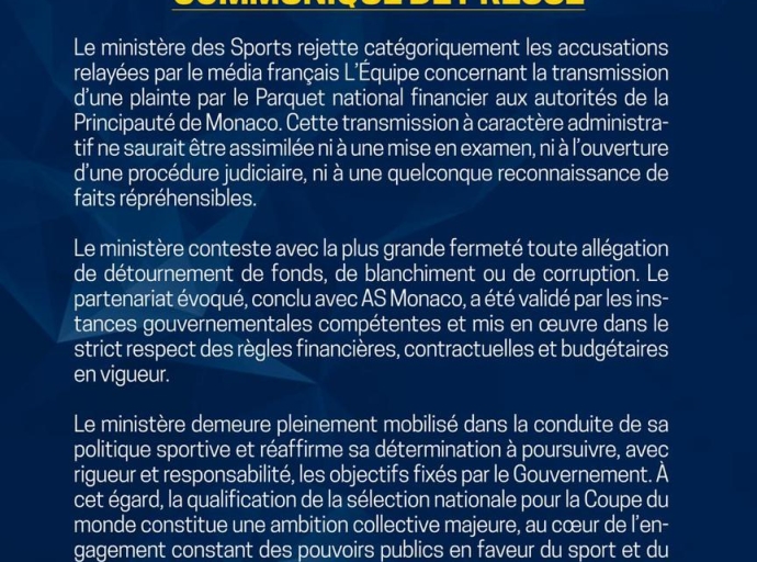 Partenariat avec l’AS Monaco : Kinshasa dément toute poursuite judiciaire